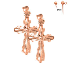 Aretes de Cruz Latina en Oro de 14K o 18K