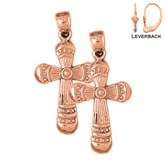 Aretes de Cruz Latina en Oro de 14K o 18K