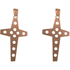 14K or 18K Gold 40mm Latin Cross Earrings