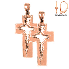 14K or 18K Gold Latin Cross Earrings