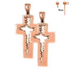 14K or 18K Gold Latin Cross Earrings