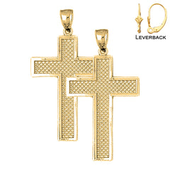 14K or 18K Gold Latin Cross Earrings