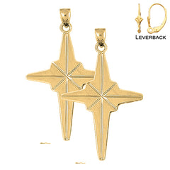 14K or 18K Gold Cross Earrings