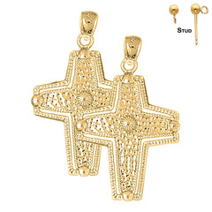 Pendientes Cruz Coticed de Oro de 14K o 18K