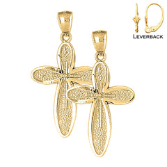 Aretes de Cruz Latina en Oro de 14K o 18K