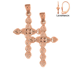 14K or 18K Gold Cross Earrings