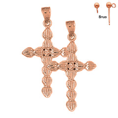 14K oder 18K Gold Kreuz Ohrringe