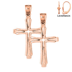 14K or 18K Gold Latin Cross Earrings