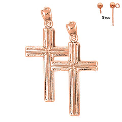 14K or 18K Gold Latin Cross Earrings