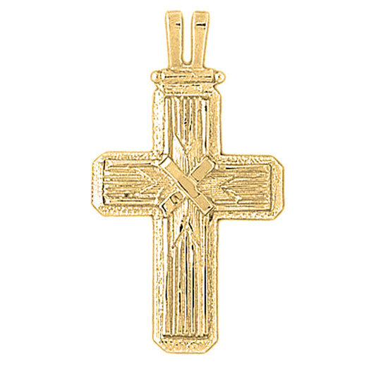 10K, 14K or 18K Gold Roped Cross Pendant