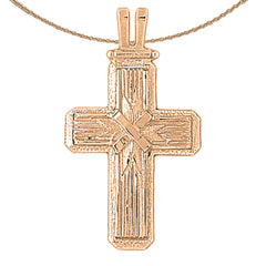 10K, 14K or 18K Gold Roped Cross Pendant