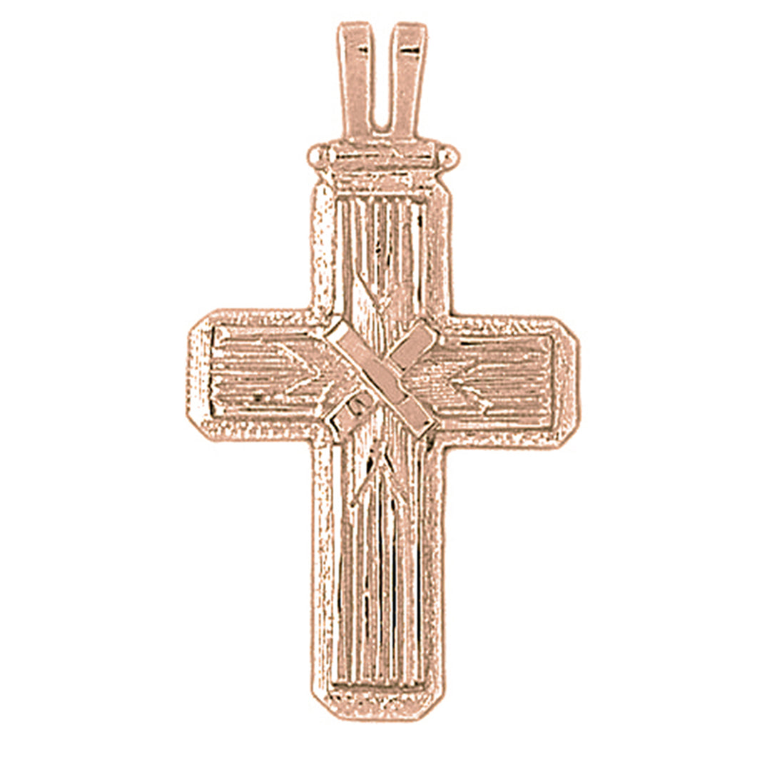 10K, 14K or 18K Gold Roped Cross Pendant