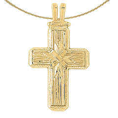 10K, 14K or 18K Gold Roped Cross Pendant