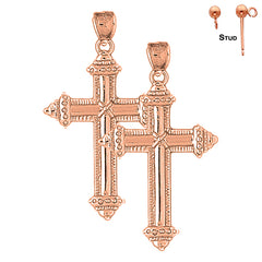 14K oder 18K Gold Ohrringe mit Kreuz