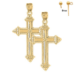 14K oder 18K Gold Ohrringe mit Kreuz