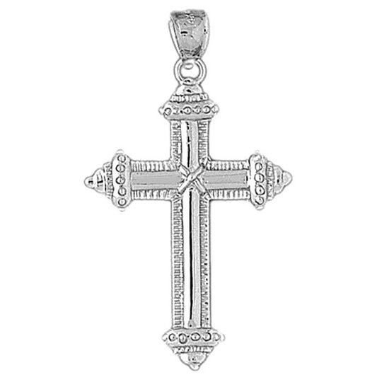 10K, 14K or 18K Gold Roped Cross Pendant