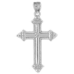 10K, 14K or 18K Gold Roped Cross Pendant