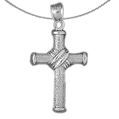 10K, 14K or 18K Gold Roped Cross Pendant