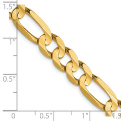 10K Yellow Gold 7.5mm Concave Figaro Chain