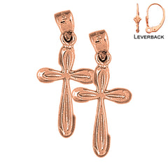 14K or 18K Gold Latin Cross Earrings