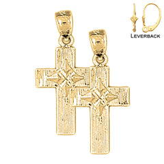 14K or 18K Gold Latin Cross Earrings