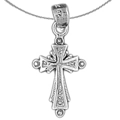 14K or 18K Gold Budded Cross Pendant