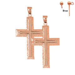 14K or 18K Gold Latin Cross Earrings