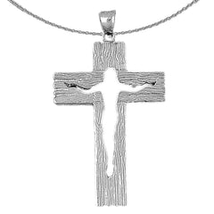 Colgante de cruz de madera con corte de Jesús en oro de 10 quilates, 14 quilates o 18 quilates