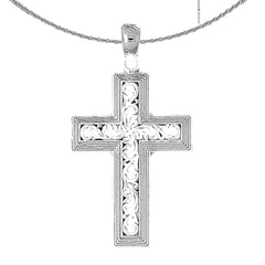 10K, 14K or 18K Gold Vine Cross Pendant