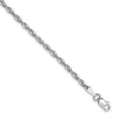 10K White Gold 2.5mm Diamond-cut Lightweight Rope Chain