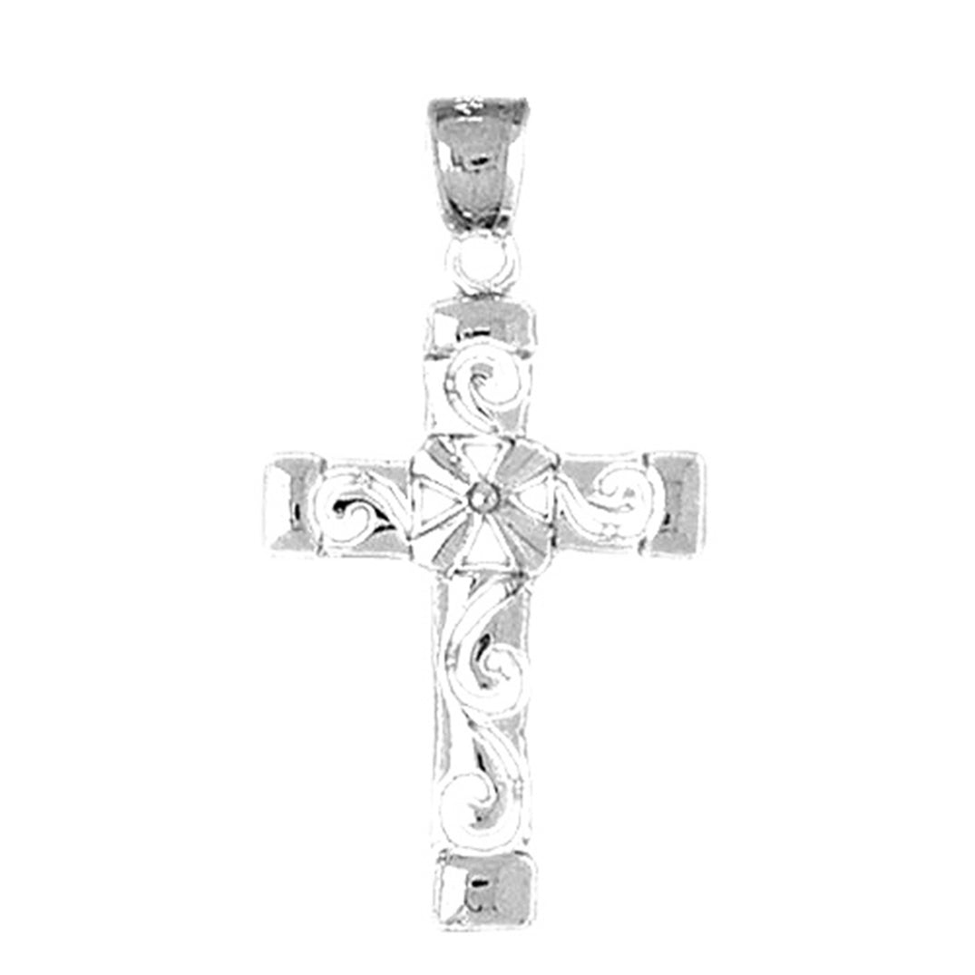 10K, 14K or 18K Gold Roped Cross Pendant