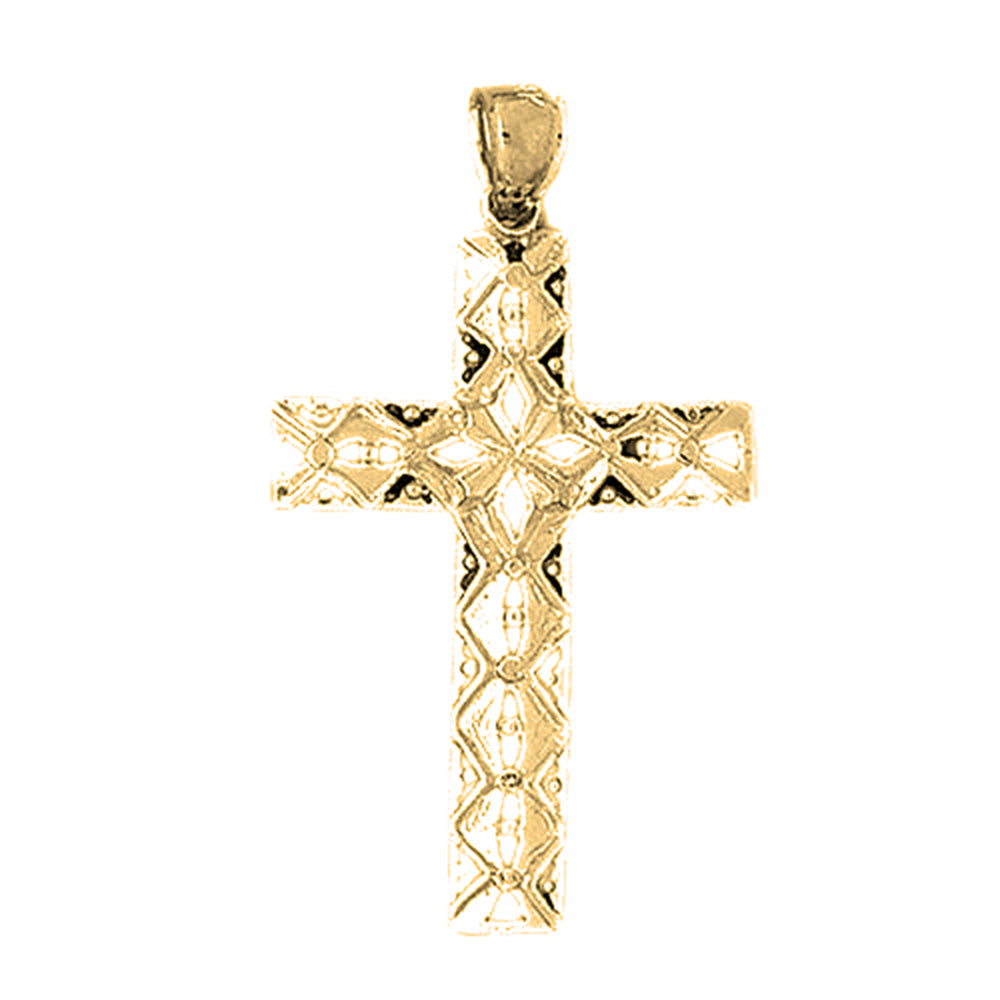 10K, 14K or 18K Gold Roped Cross Pendant