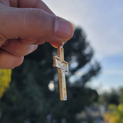 10K, 14K or 18K Gold Roped Cross Pendant