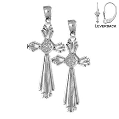 14K or 18K Gold Cross Earrings