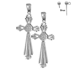 14K or 18K Gold Cross Earrings