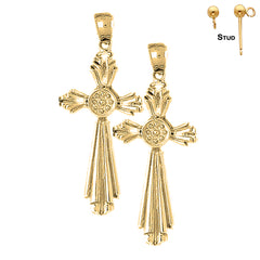 14K oder 18K Gold Kreuz Ohrringe