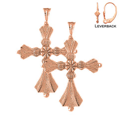 14K or 18K Gold Cross Earrings