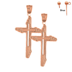 Aretes de Cruz Latina en Oro de 14K o 18K