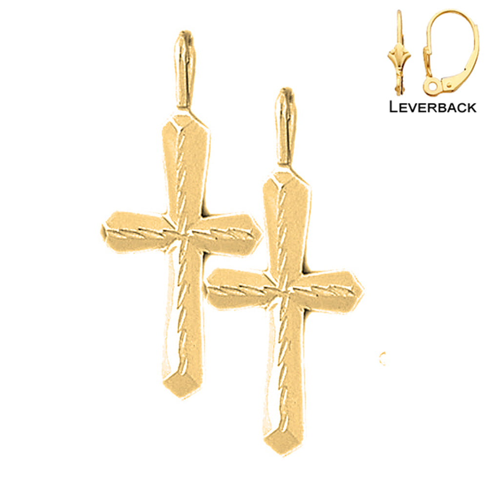 14K oder 18K Gold Passion Kreuz Ohrringe