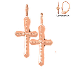 14K oder 18K Gold Passion Kreuz Ohrringe