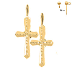 14K oder 18K Gold Passion Kreuz Ohrringe