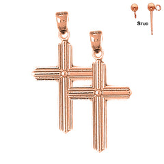 14K or 18K Gold Latin Cross Earrings