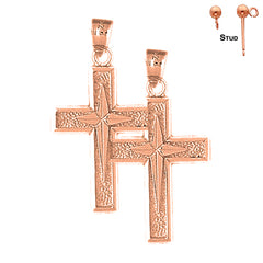 Pendientes Cruz Gyronny de Oro de 14K o 18K