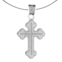 14K or 18K Gold Budded Cross Pendant