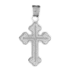 14K or 18K Gold Budded Cross Pendant