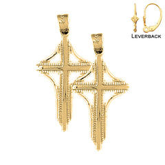 14K or 18K Gold Latin Cross Earrings