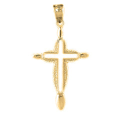 14K or 18K Gold Passion Cross Pendant