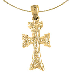 14K oder 18K Gold Knospenkreuz Anhänger