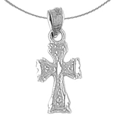 14K or 18K Gold Budded Cross Pendant