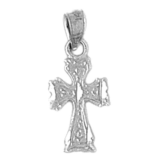 14K or 18K Gold Budded Cross Pendant